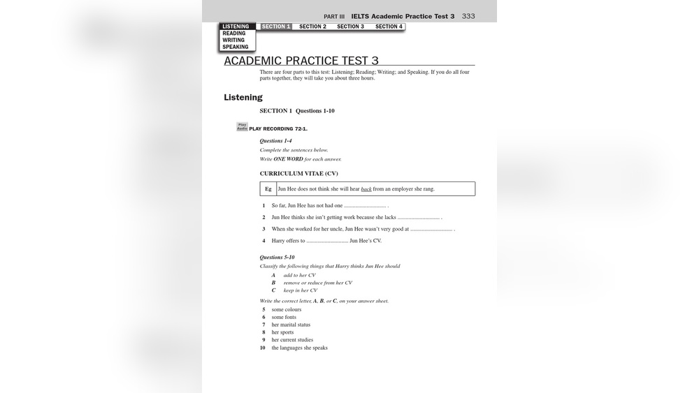Ielts Listening Section 3 Practice