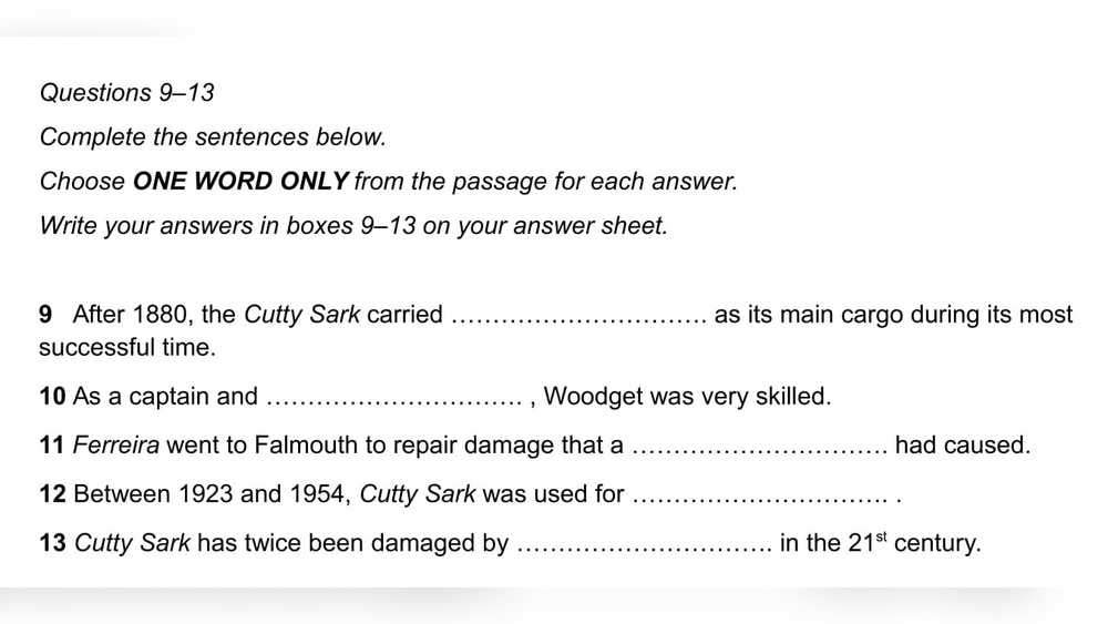 Ielts Reading Sentence Completion