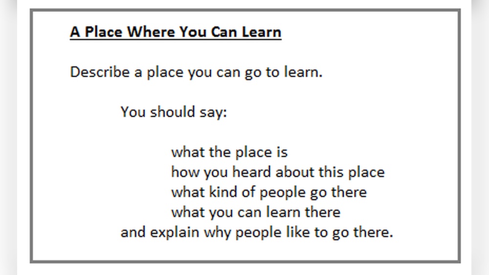 Ielts Speaking Part 2 Topics