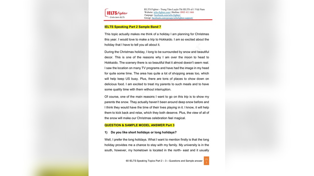 Ielts Speaking Sample Answers