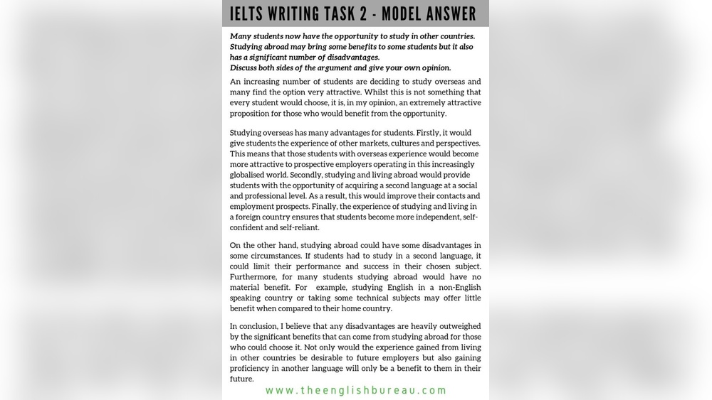 Ielts Writing Model Answers
